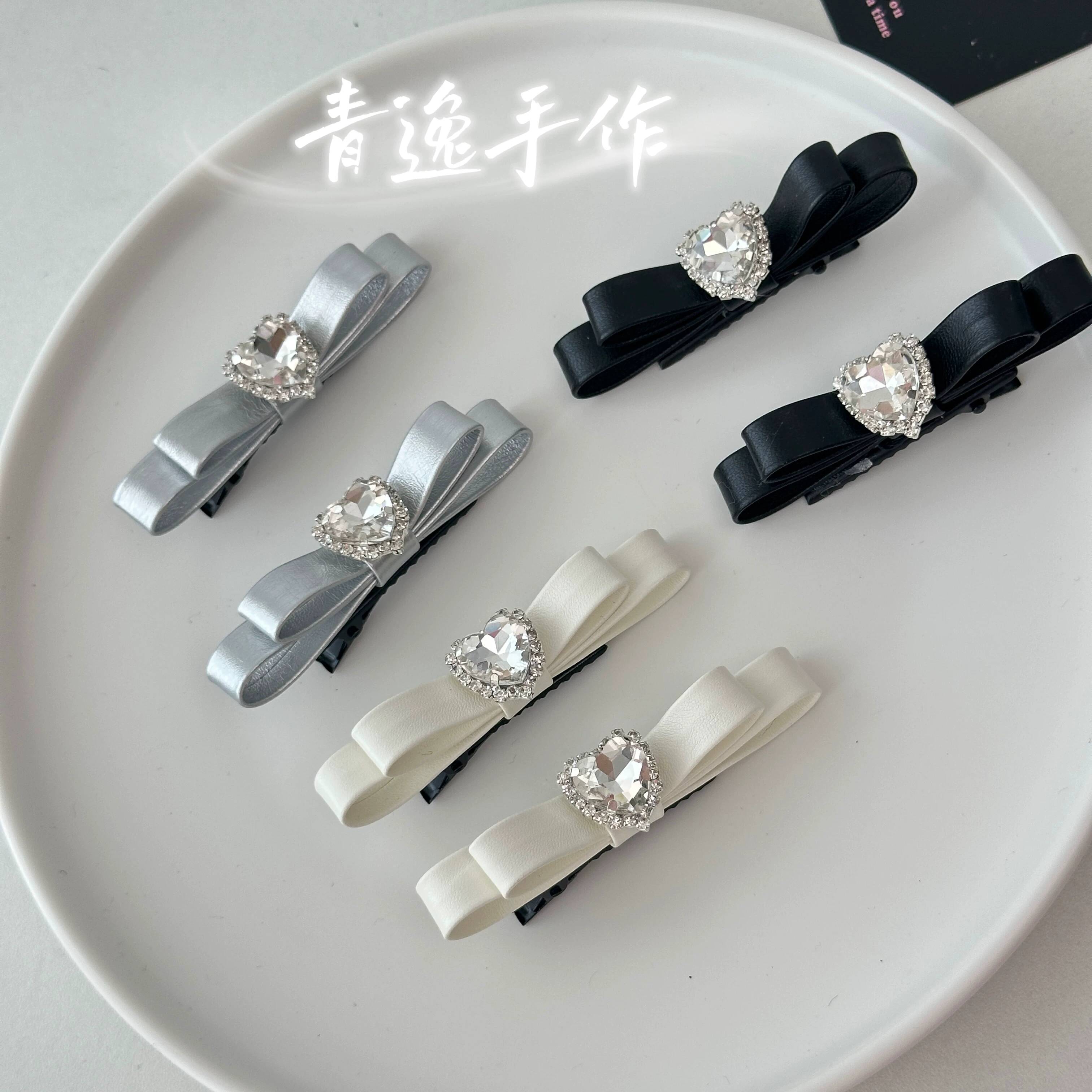 Hair Clips - Landmine-stijl Kant-stijl Hartvormige strass haarclip met