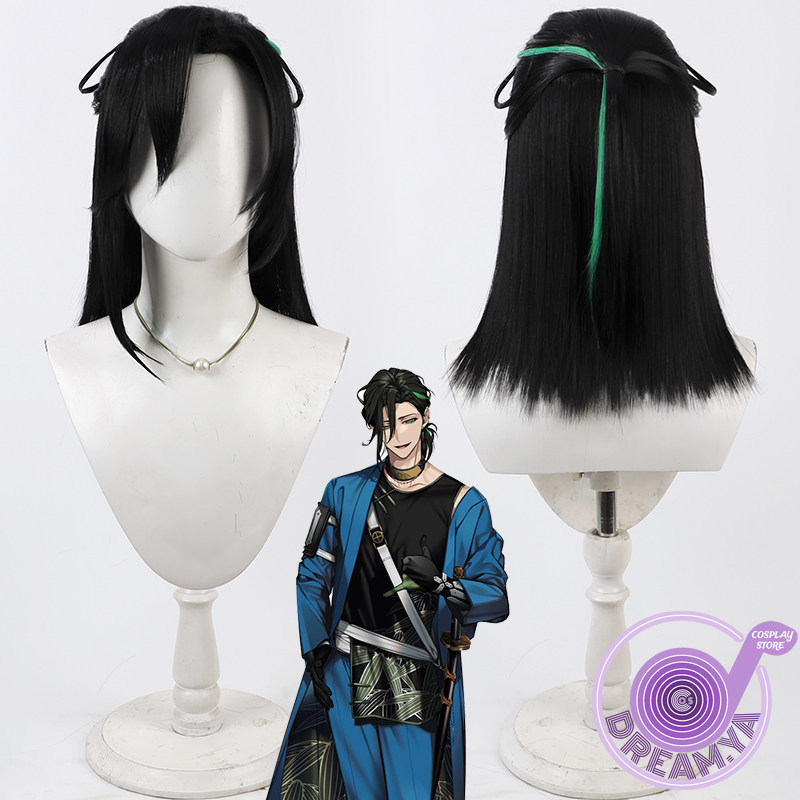 Synthetic Wigs - Sasanuki Cosplay Pruik Touken Ranbu Zwart