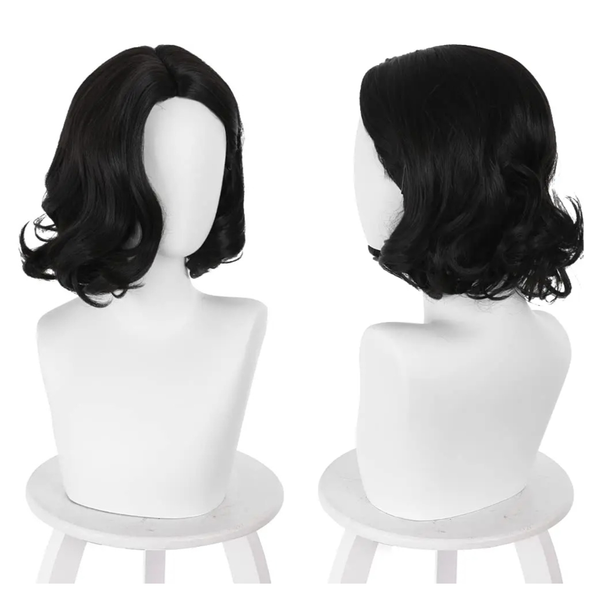 Synthetic Braided Wigs For Black Women - Zwarte korte bob golvende middenscheiding anime