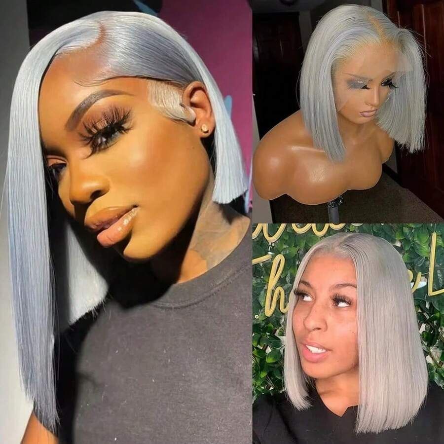 Zilvergrijze Bob Rechte Haarwe - Glueless Wear And Go Human Hair Wig recensie en prijs